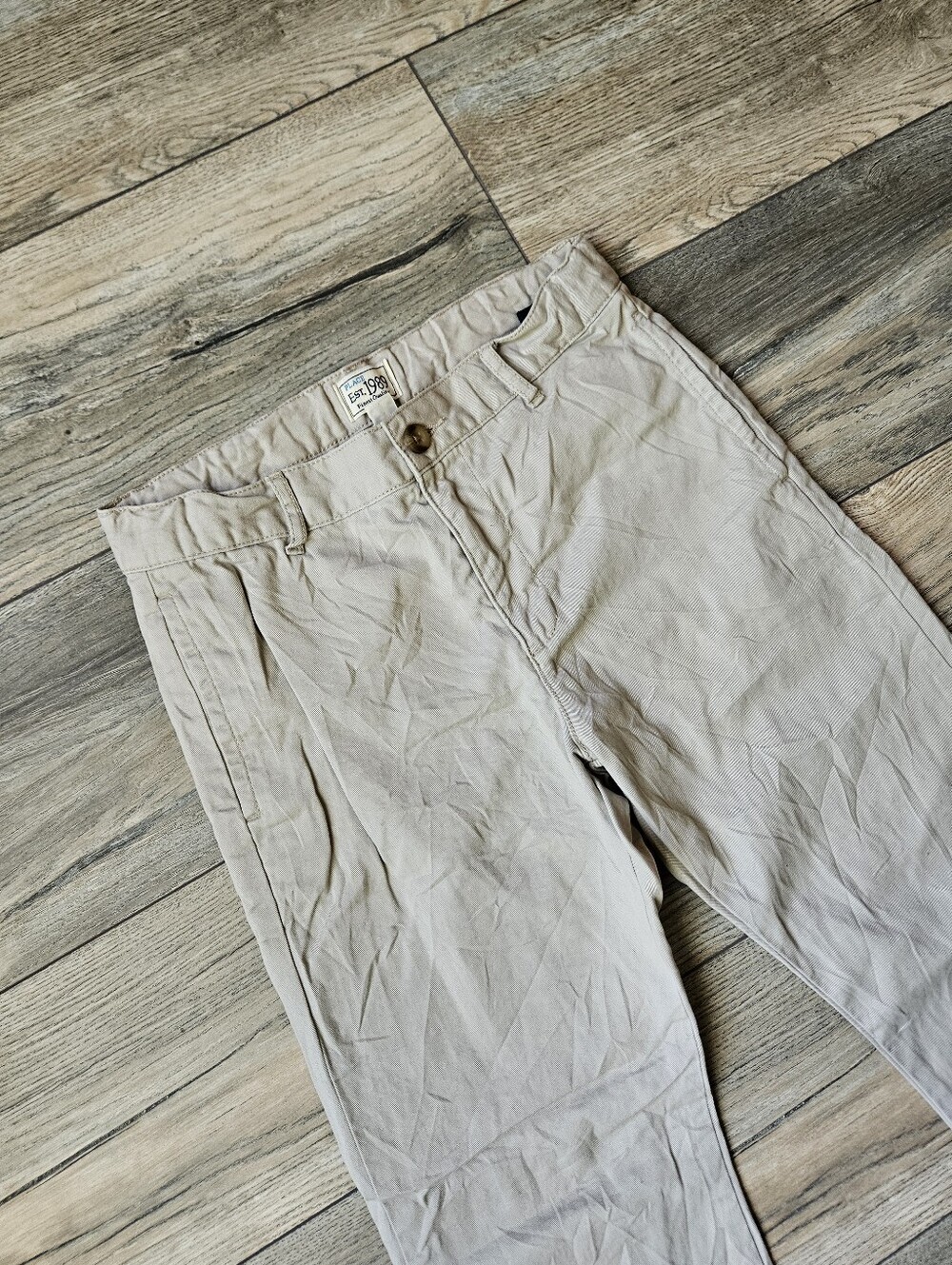 Boys Light Beige Cotton Chinos - Boot Cut